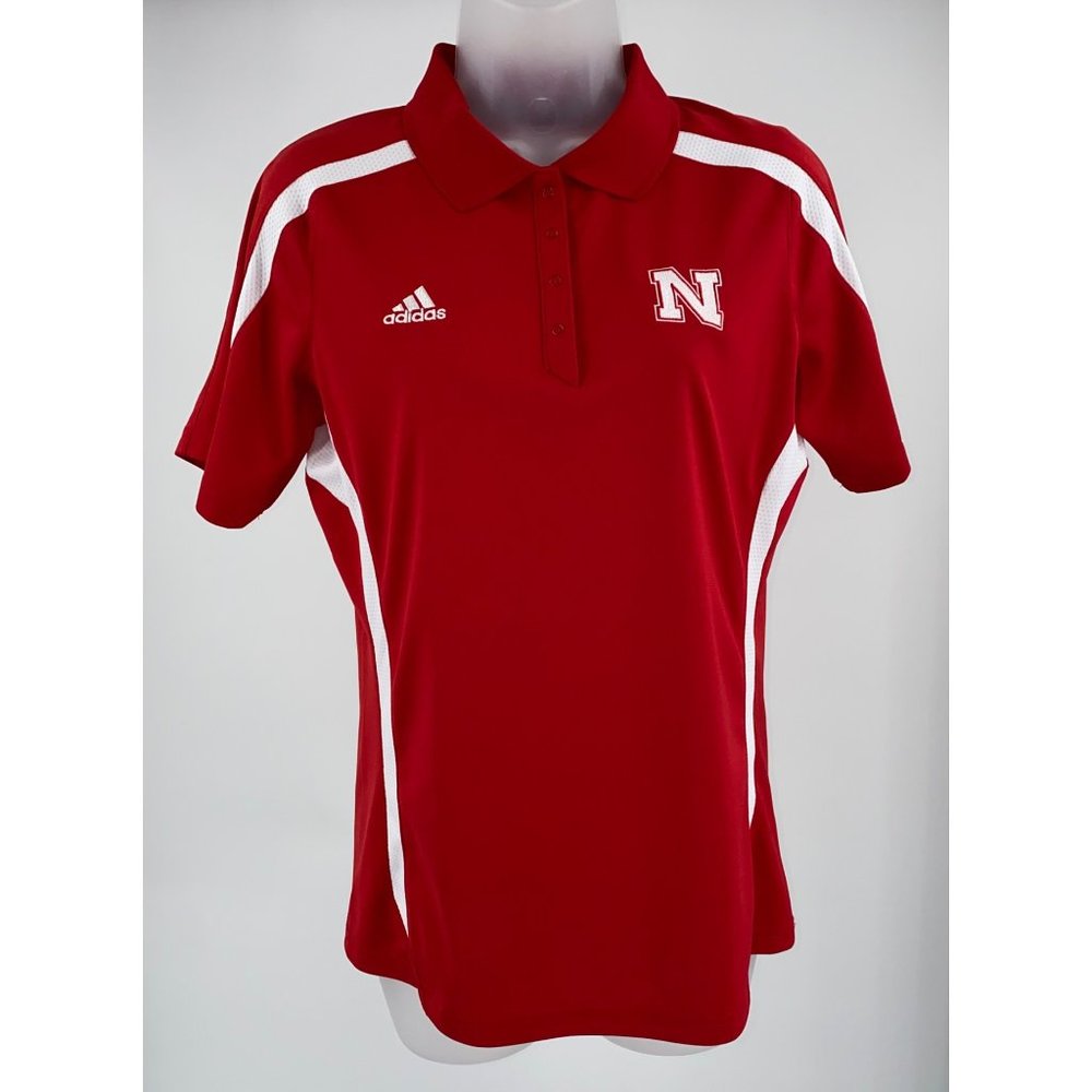 New Adidas Cornhuskers SideLine Polo Size Small